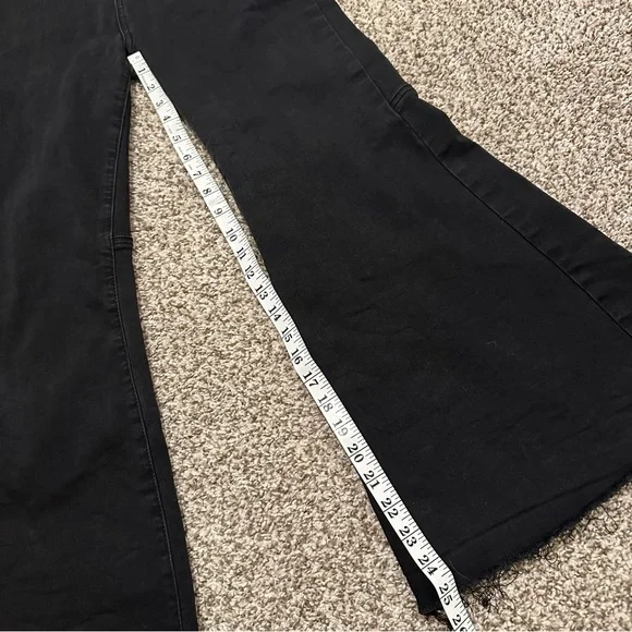 We the‎ Free People Just Float On Flare Denim Jeans Black Boho Wide Leg, Size 31 - Picture 12 of 13